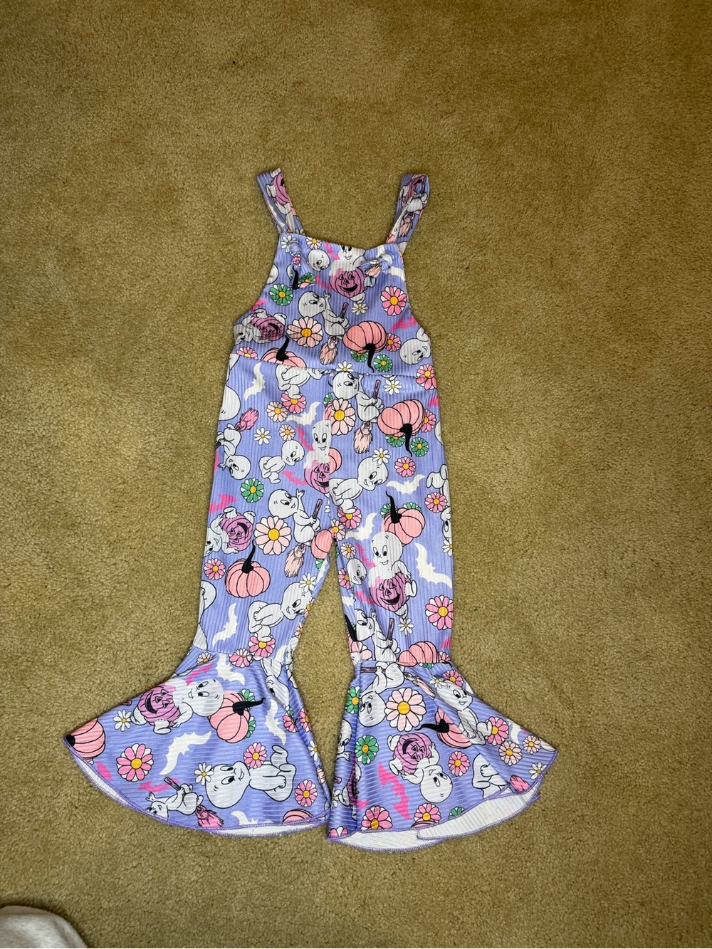 Casper Halloween Floral Bell Bottom Jumpsuit Girls 1-2Y